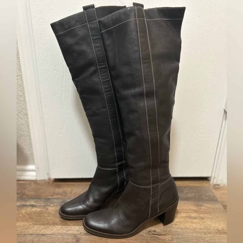 Matisse Lexi Leather Riding Boot Dark Brown Size 10